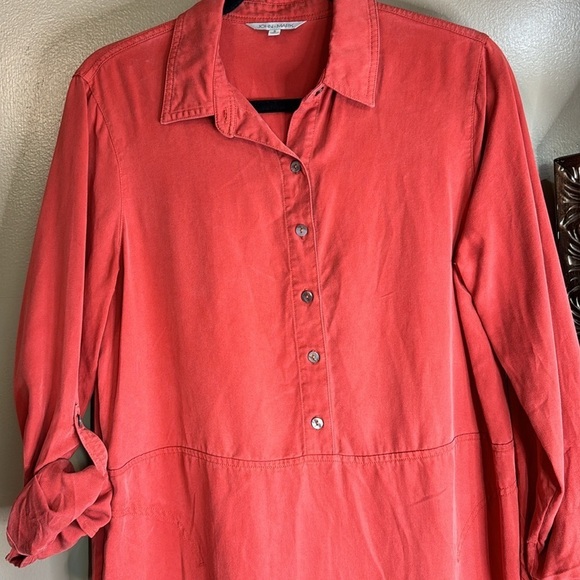 John Mark Orange Long Sleeve Dress 100% Tencel Size Small - Picture 2 of 8